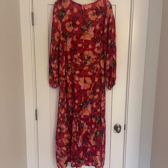 H&M TIE-BELT BALLOON-SLEEVED DRESS - Picture 4 of 9